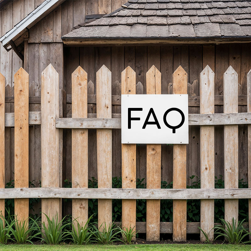 Fence with an FAQ sign