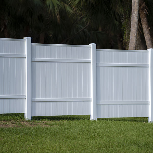 High quality, white vinyl fence